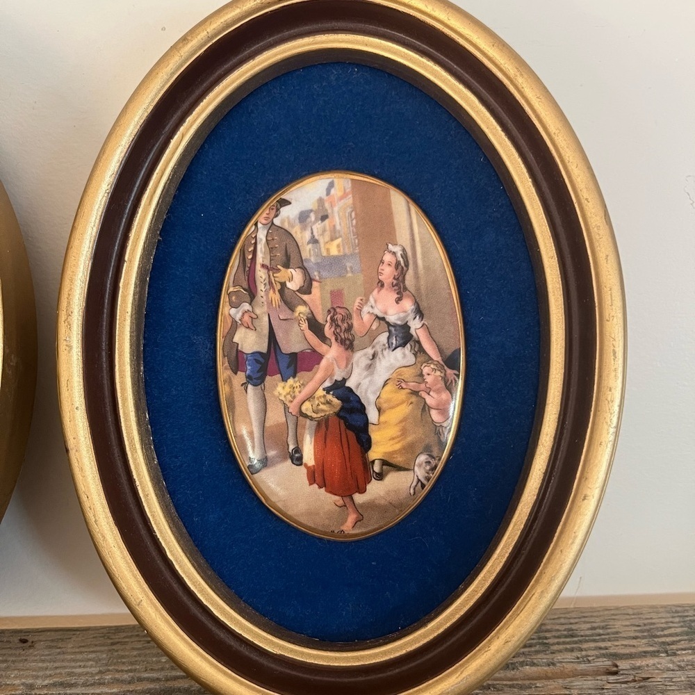 Vintage Rococo Style Framed Art Set - Picture 3 of 5